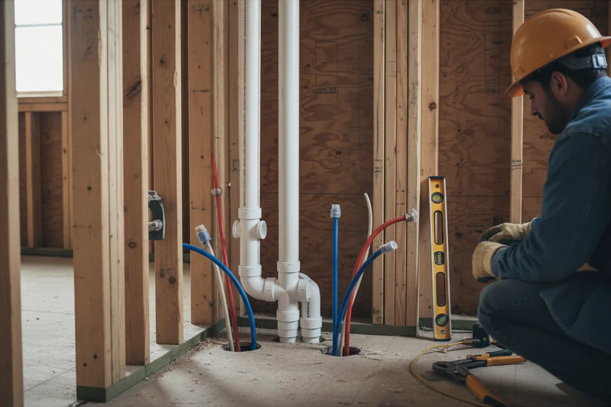 Drain and supply rough-in during Garbage Disposal Repair in Rossiter